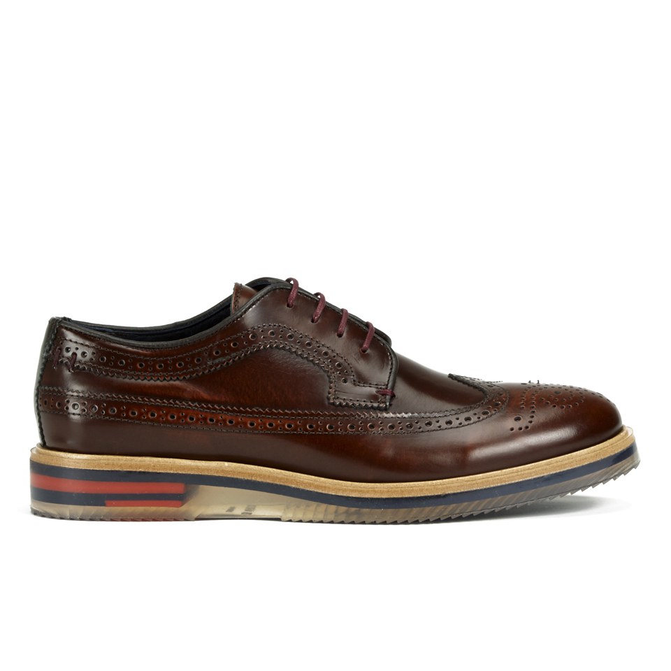 Ted Baker Men's Brundll High Shine Leather Brogue Shoes - Brown - FREE ...