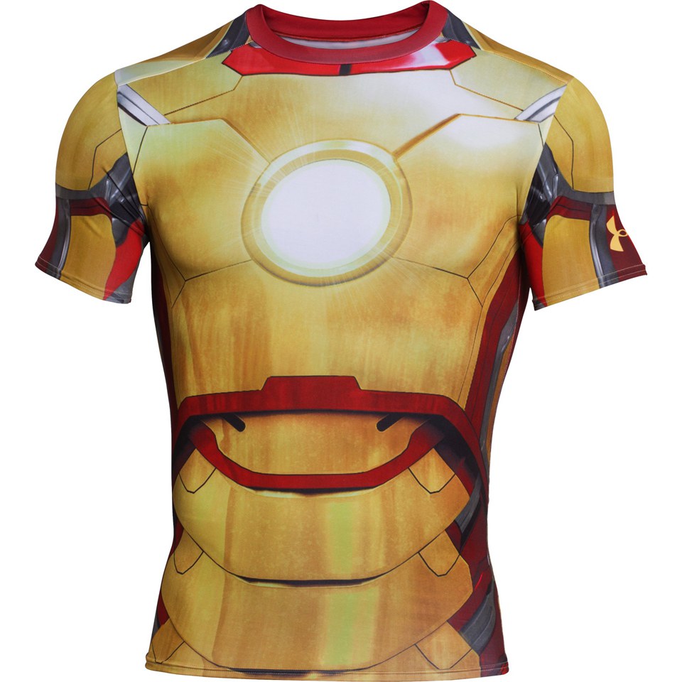 Under Armour Men's Iron Man 2 Compression Short Sleeved T-Shirt - Gold ...
