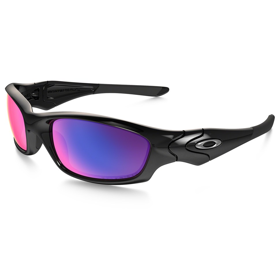 Oakley Straight Jacket Sunglasses - Polished Black/Red Iridium ...