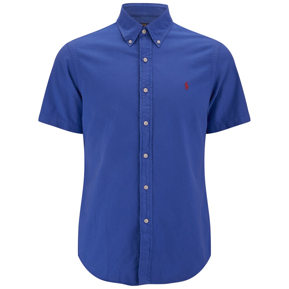 Polo Ralph Lauren Men S Short Sleeve Oxford Shirt Spectrum Blue