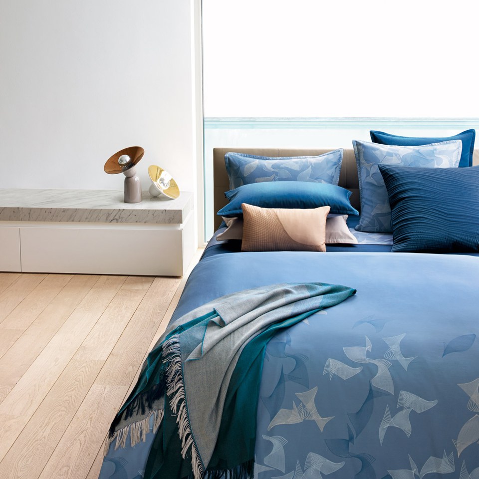 Hugo Boss Waterwalk Duvet Cover Blue Homeware Thehut Com