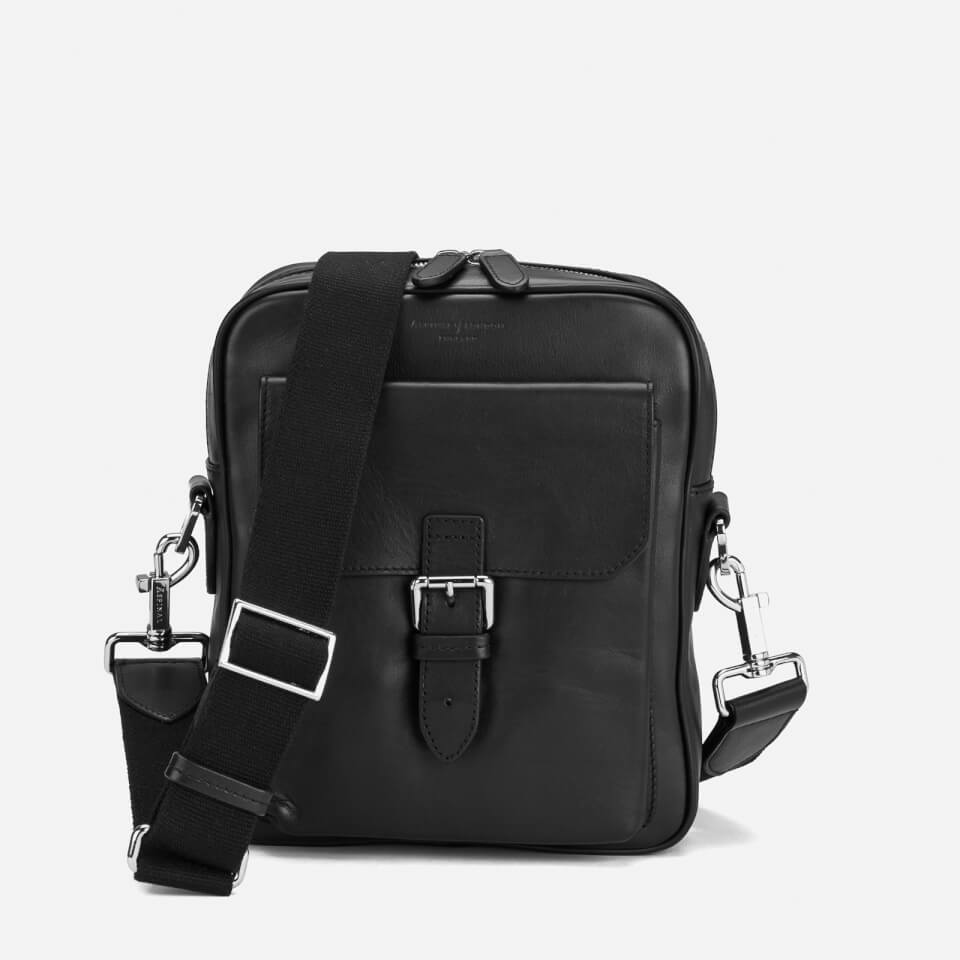 Aspinal of London Men's Harrison Small Messenger Bag Black Free UK