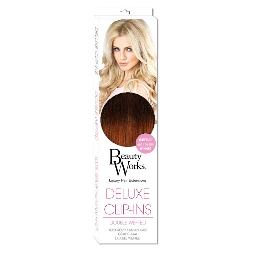 Beauty Works Deluxe Clip In Hair Extensions 18 Inch Dark Gold