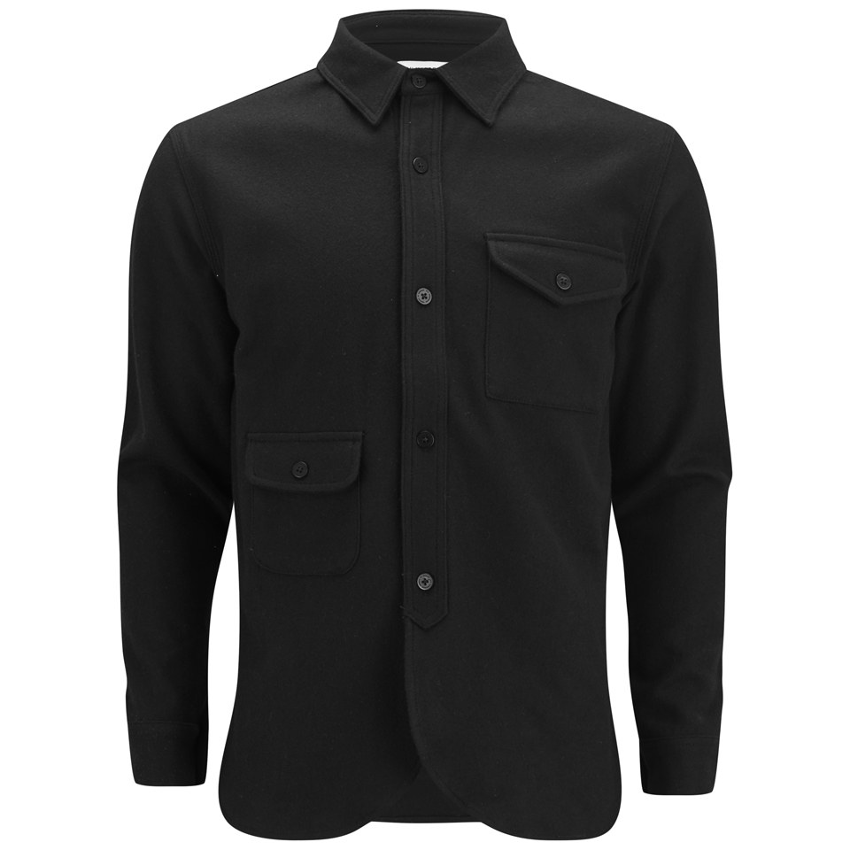 Han Kjobenhavn Men's Pocket Detail Long Sleeve Shirt - Black - Free UK ...