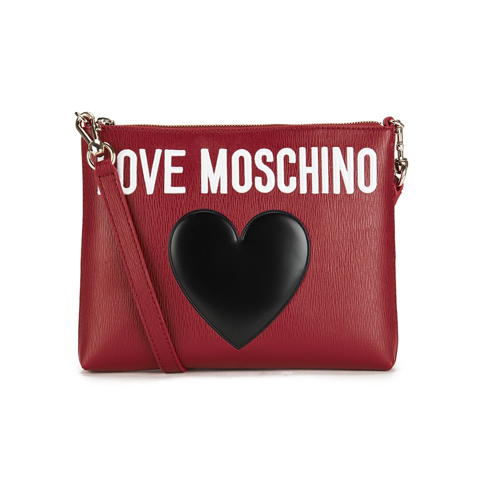 love moschino red clutch bag