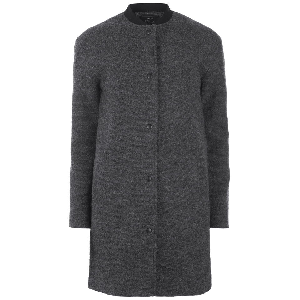 Download ONLY Womens Barbara Wool Coat - Dark Grey Melange Womens ...