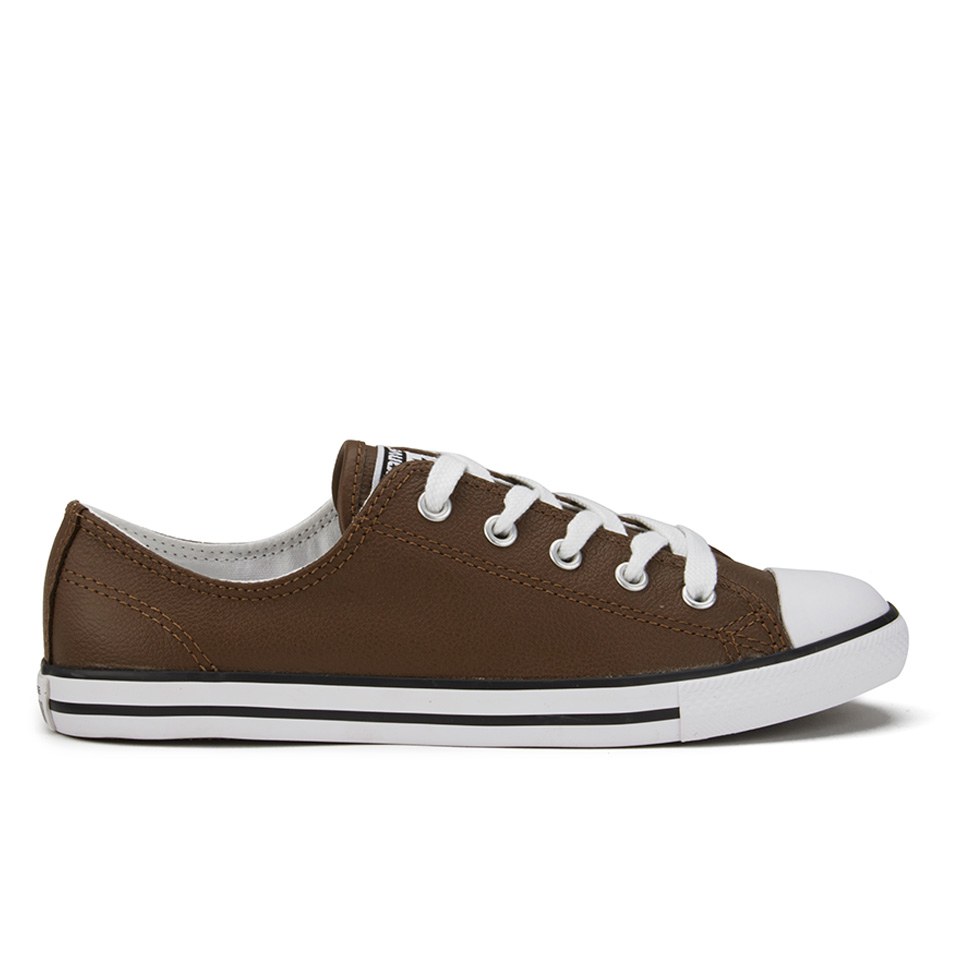 Converse Women's Chuck Taylor All Star Dainty Seasonal Leather Ox Trainers ChocolateWhiteWhite Converse Women's Chuck Taylor All Star Dainty Seasonal Leather Ox Trainers ChocolateWhiteWhite