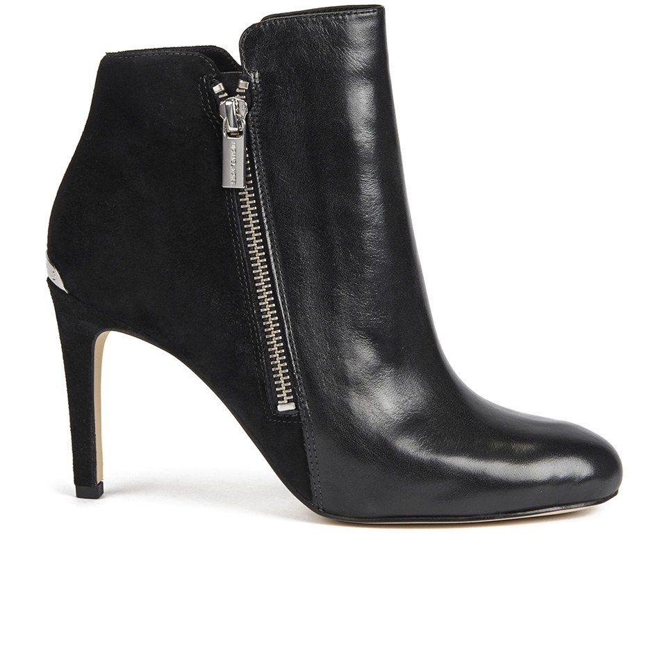 Clara Leather Heeled Ankle Michael Kors Black Leather Clara Logo