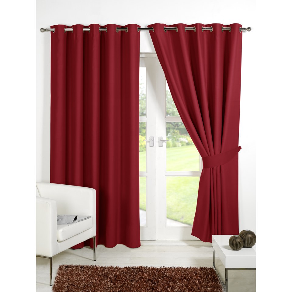 Dreamscene Blackout Eyelet Curtains Red Iwoot