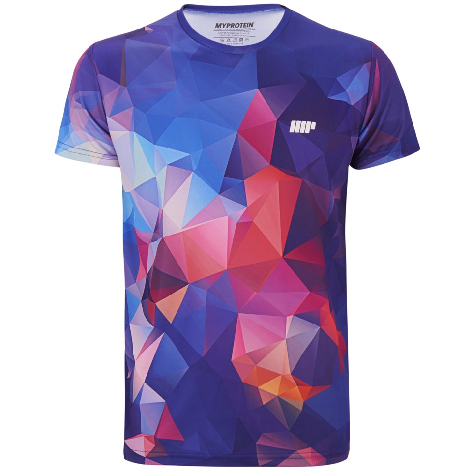 Myprotein Men's Geometric Printed Training Shirt, Dark Blue | Myprotein.com