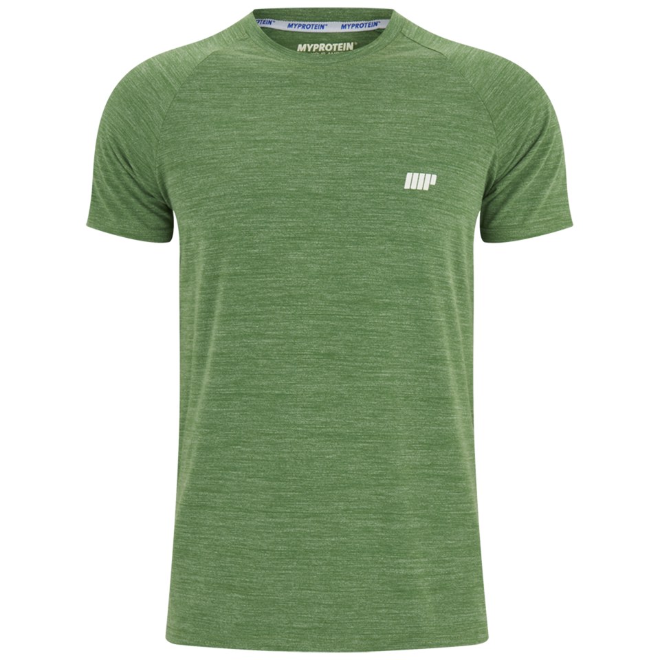 Myprotein Men S Performance Short Sleeve Top Green Marl Usa Probikekit Com