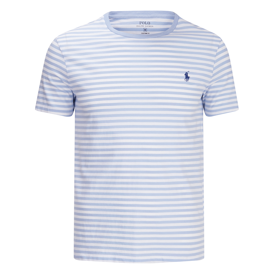 blue and white striped ralph lauren t shirt