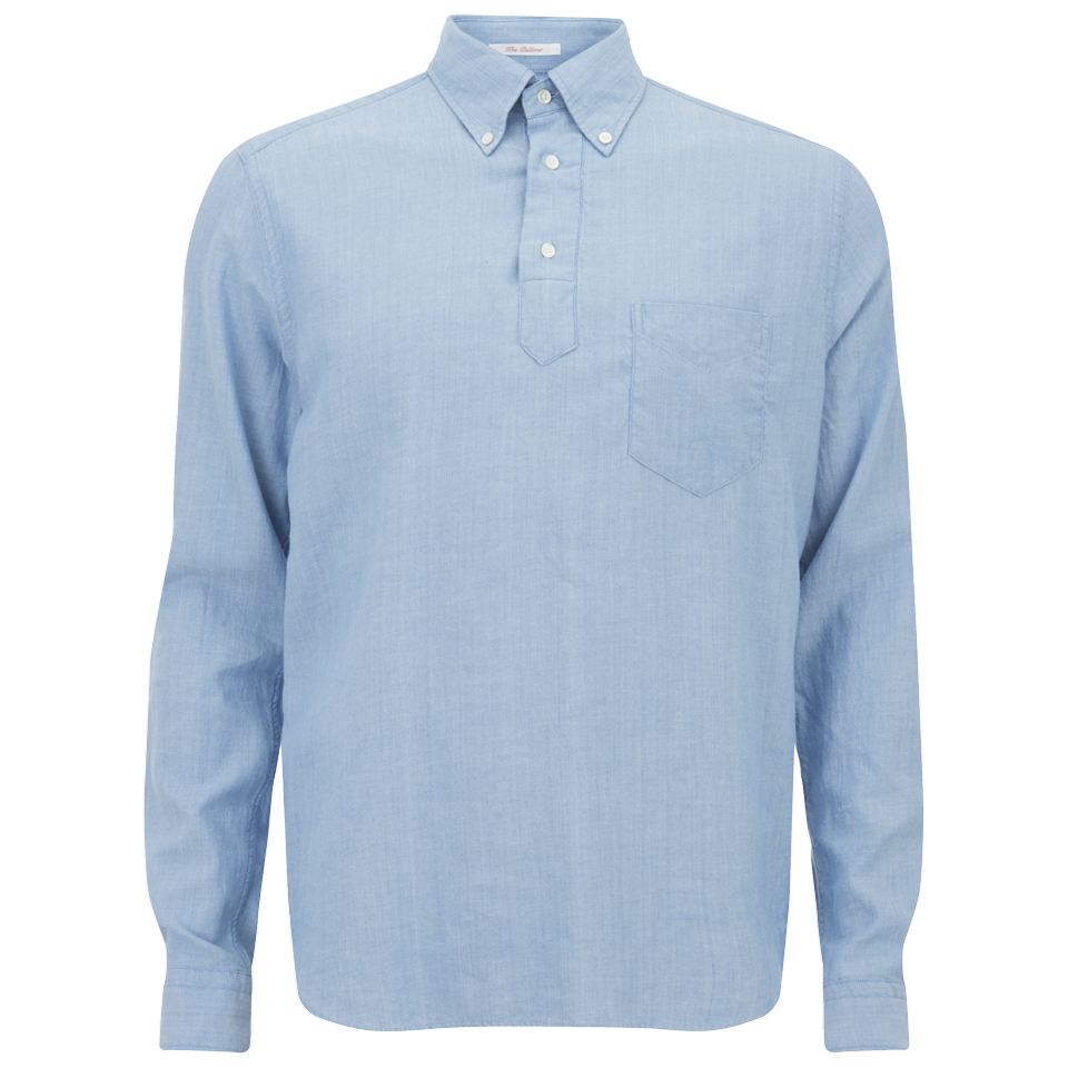 GANT Rugger Men's Half Button Pullover Long Sleeve Shirt Light Blue