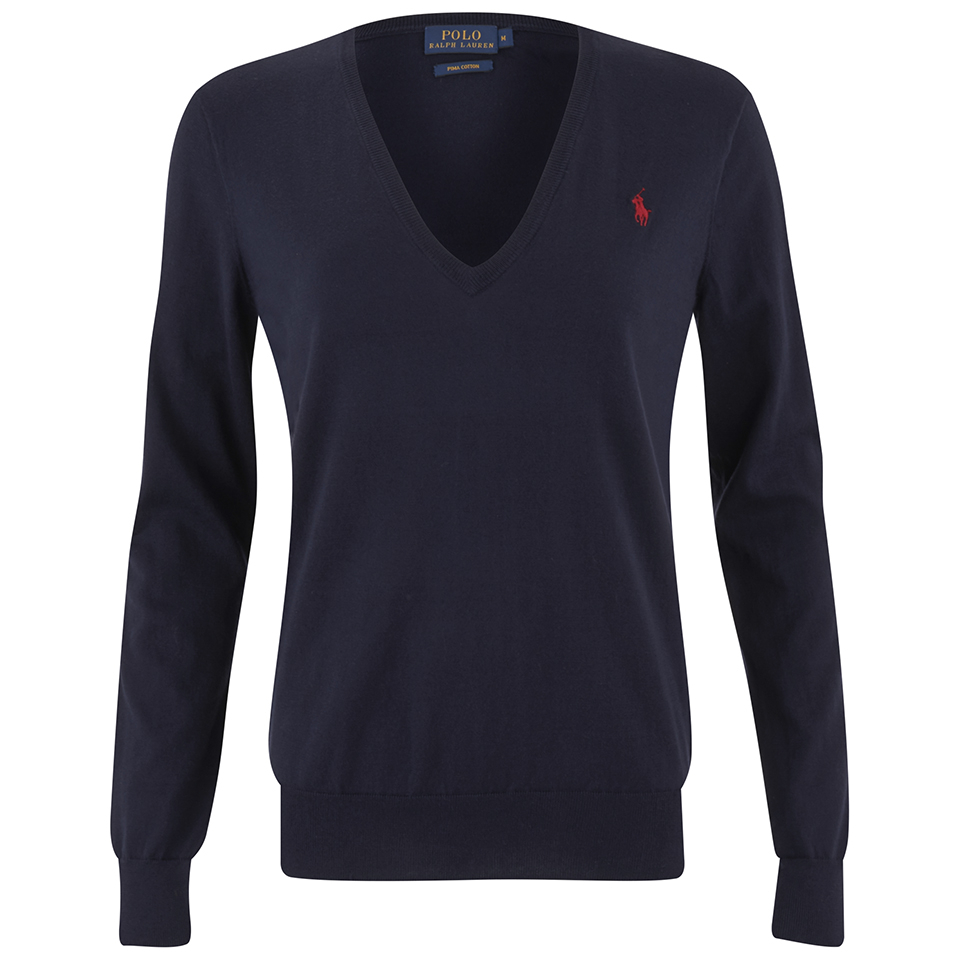 Polo Ralph Lauren Women's V-Neck Jumper - Navy - Free UK Delivery over Â£50