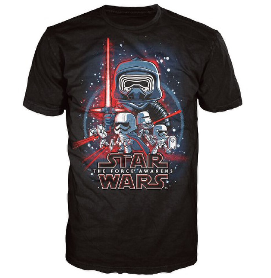 Star Wars The Force Awakens Poster Pop! T-Shirt - Black Merchandise ...