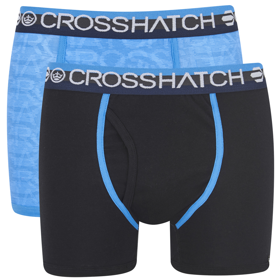 Crosshatch Men's Lightspeed 2Pack Boxers Neon Blue/Black Mens