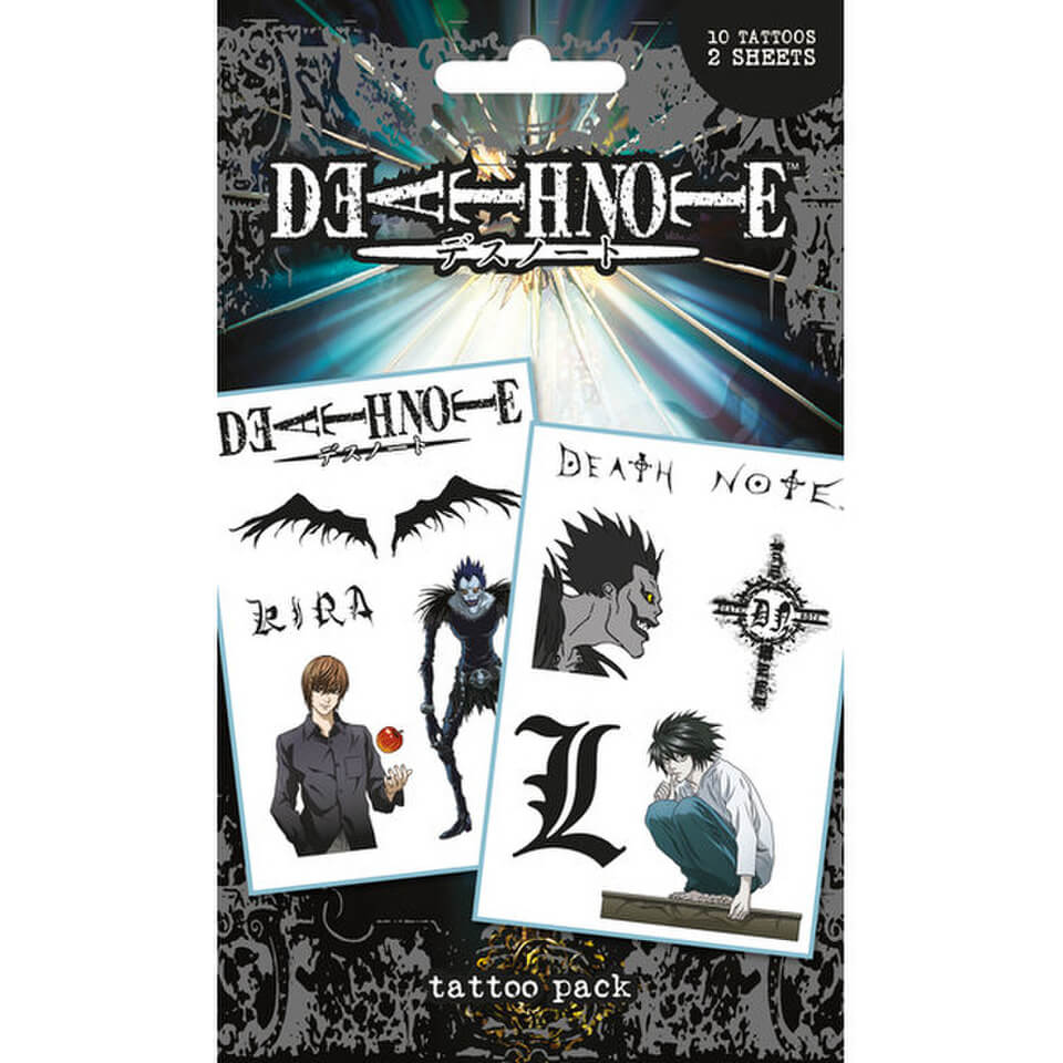 Death Note Characters Icons Tattoo Pack Pop In A Box Uk