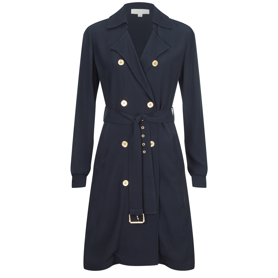 MICHAEL MICHAEL KORS Women's Trench Dress Coat New Navy Free UK