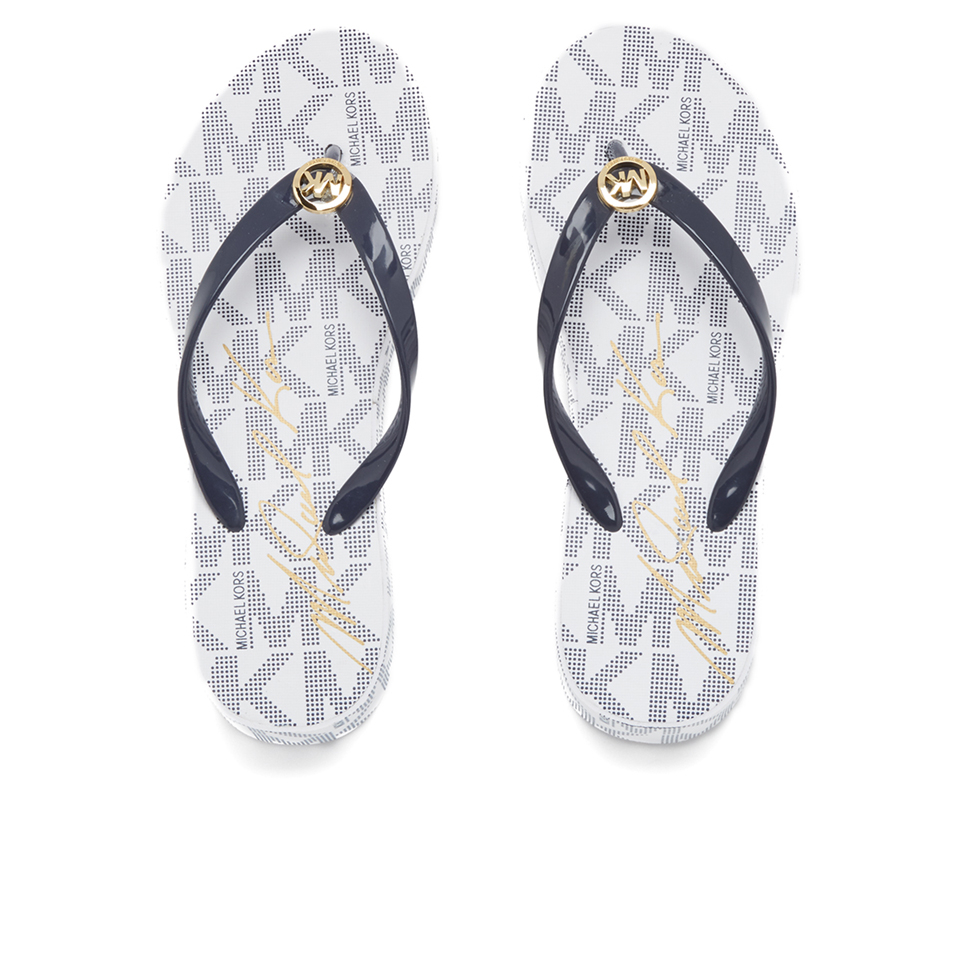 michael kors flip flops womens navy