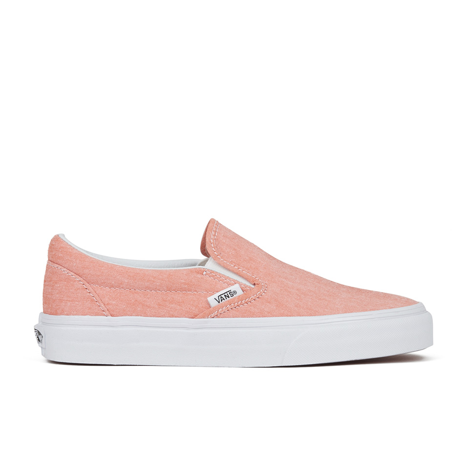 Vans Women's Classic Slip-on Chambray Trainers - Coral/True White ...