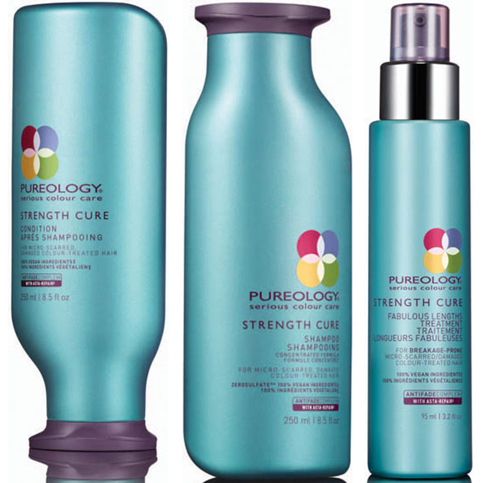 Pureology Strength Cure Shampoo, Conditioner (250ml) and Fabulous ...