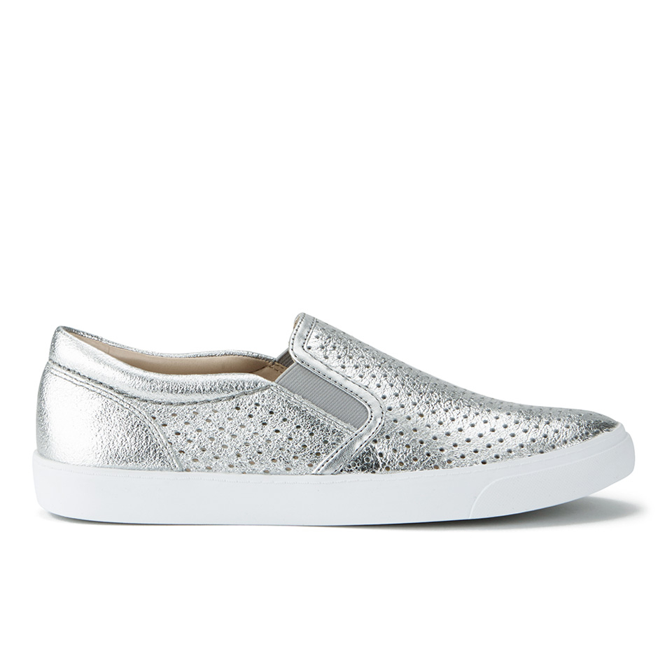 silver slip on trainers