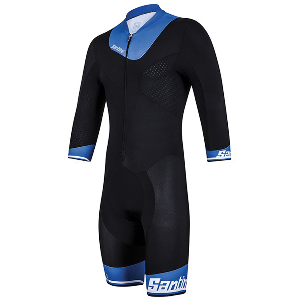 Santini Photon Aero Speed Suit Black/Blue ProBikeKit UK