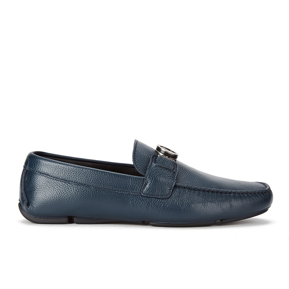 Versace Collection Men's Leather Driving Shoes - Blue - Free UK ...