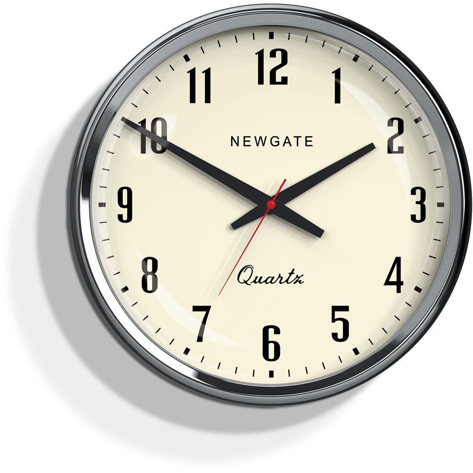 Newgate Mechanic Wall Clock Chrome
