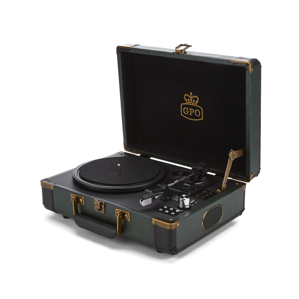 Gpo Retro Ambassador Brief Case Turntable Green Black Electronics Zavvi Uk