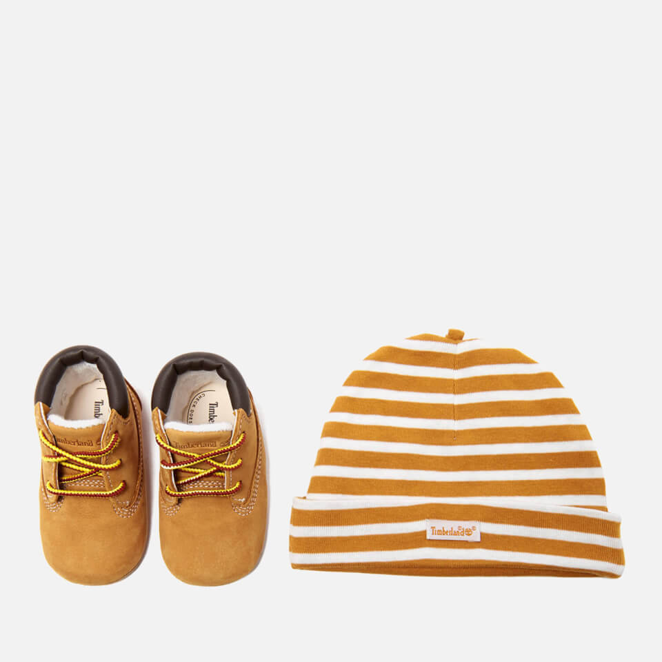 timberland booties and hat set