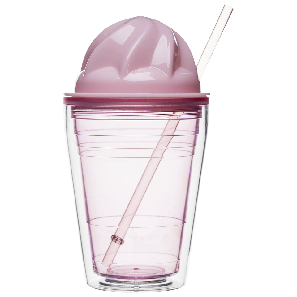 Sagaform Sweet Plastic Milkshake Cup 350ml Pink IWOOT