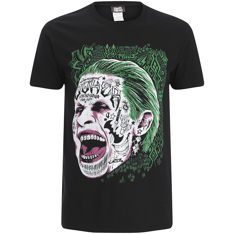 DC Comics Men's Suicide Squad Joker Head T-Shirt - Black | IWOOT