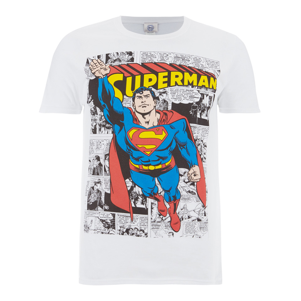 DC Comics Men's Superman Comic Strip T 