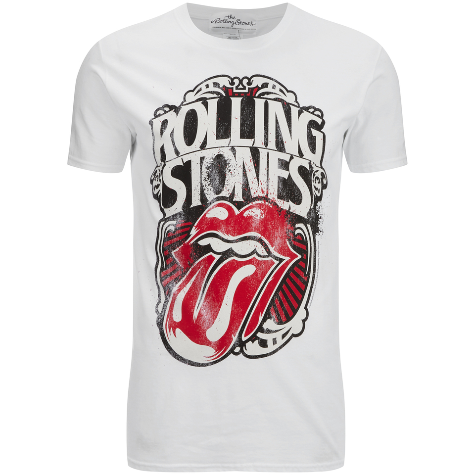 Rolling Stones Men's Logo Tongue T-Shirt - White - IWOOT UK
