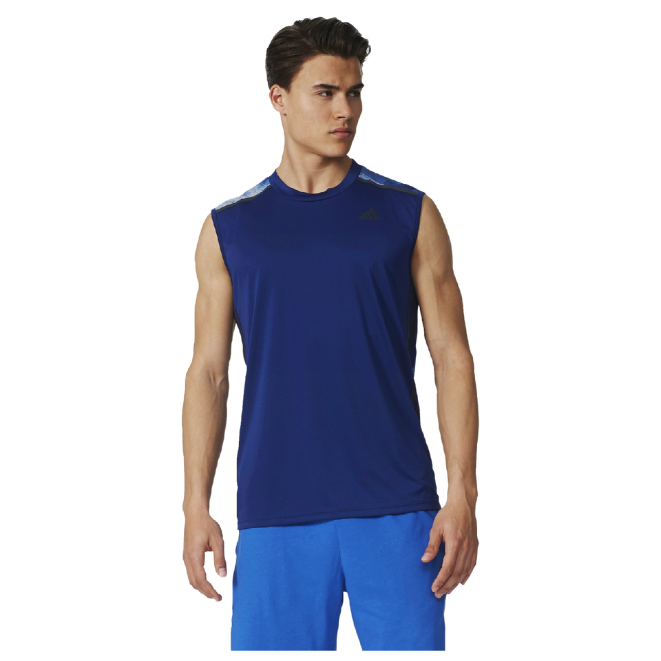 adidas Men's Cool 365 Training Sleeveless T-Shirt - Blue | ProBikeKit UK