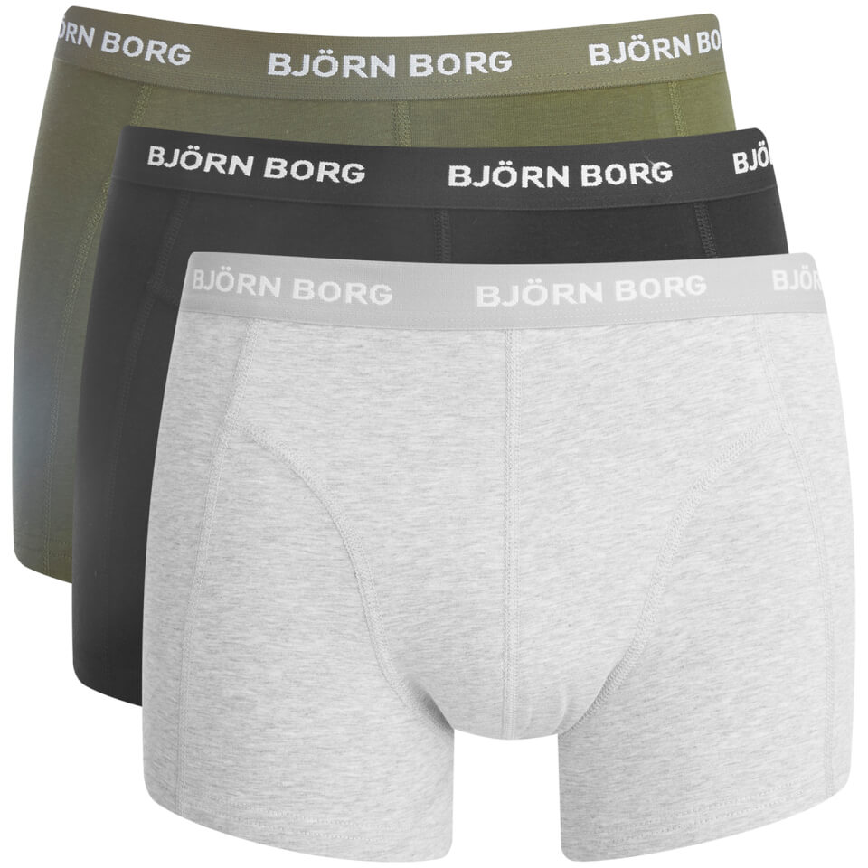 Download Bjorn Borg Men's 3 Pack Solid Boxer Shorts - Grey Melange ...