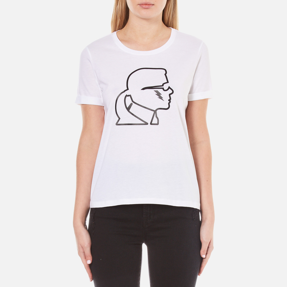 Karl Lagerfeld Women's Karl Lightning Bolt TShirt White Womens
