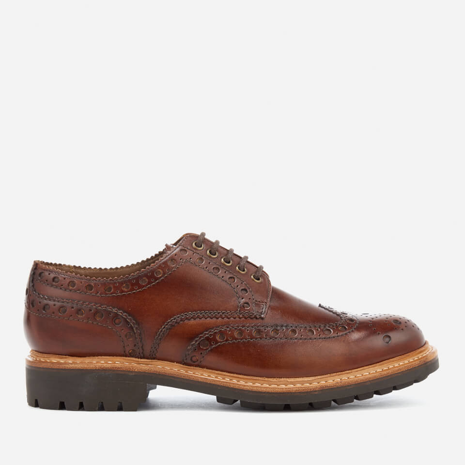 Grenson Men's Archie Hand Painted Leather Commando Sole Brogues - Tan ...