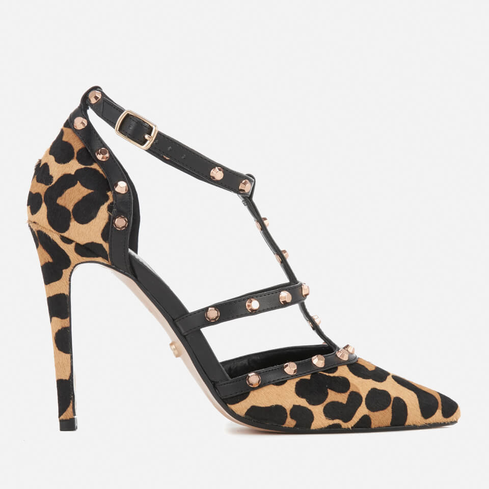 Daenerys T-Bar Court Shoes - Leopard 
