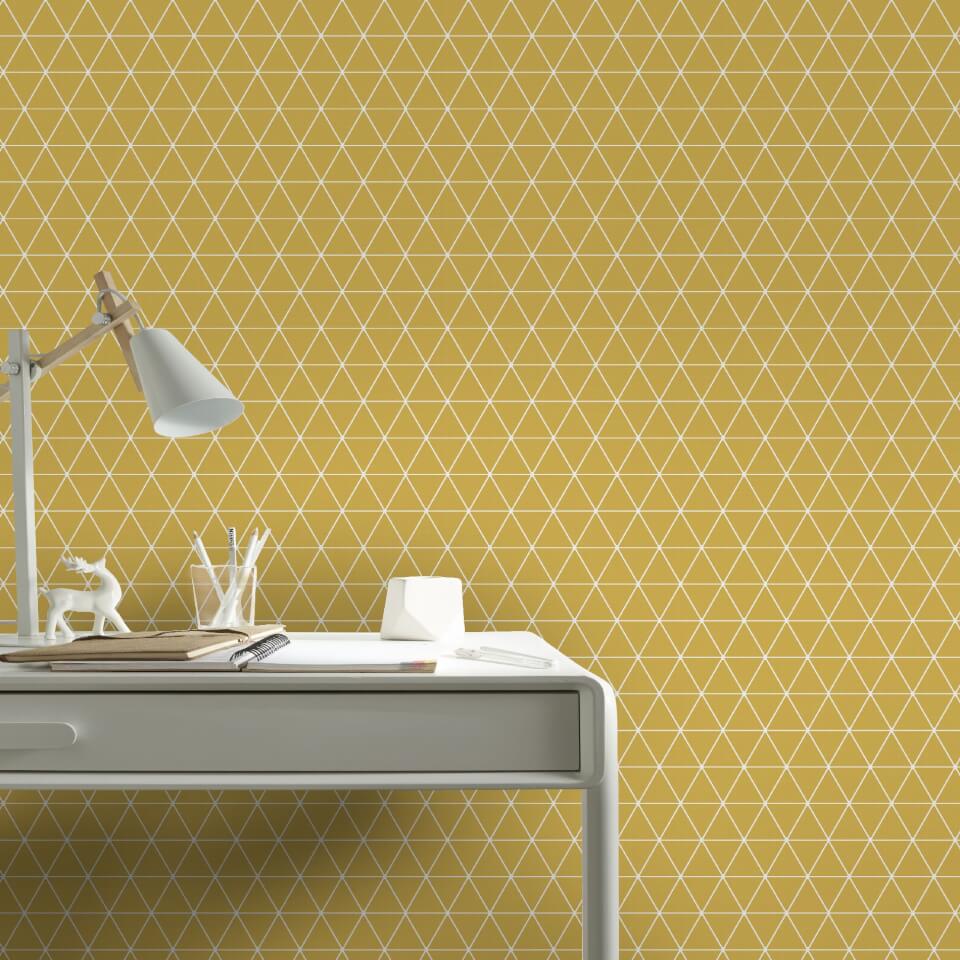 Superfresco Easy Triangolin Geometric Wallpaper Mustard Iwoot Uk