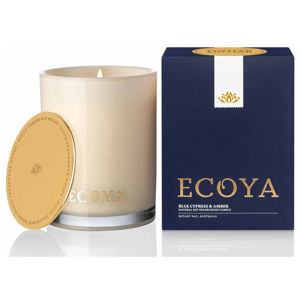 ECOYA Blue Cypress And Amber Madison Jar Candle 400g Limited Edition
