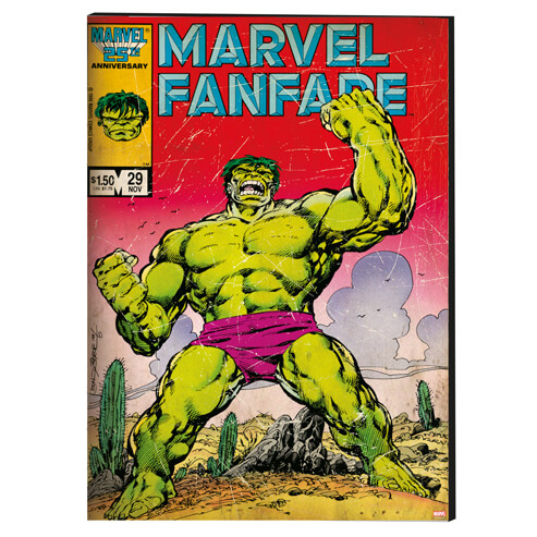 Marvel Vintage Retro Hulk Printed Canvas Wall Art Iwoot Uk