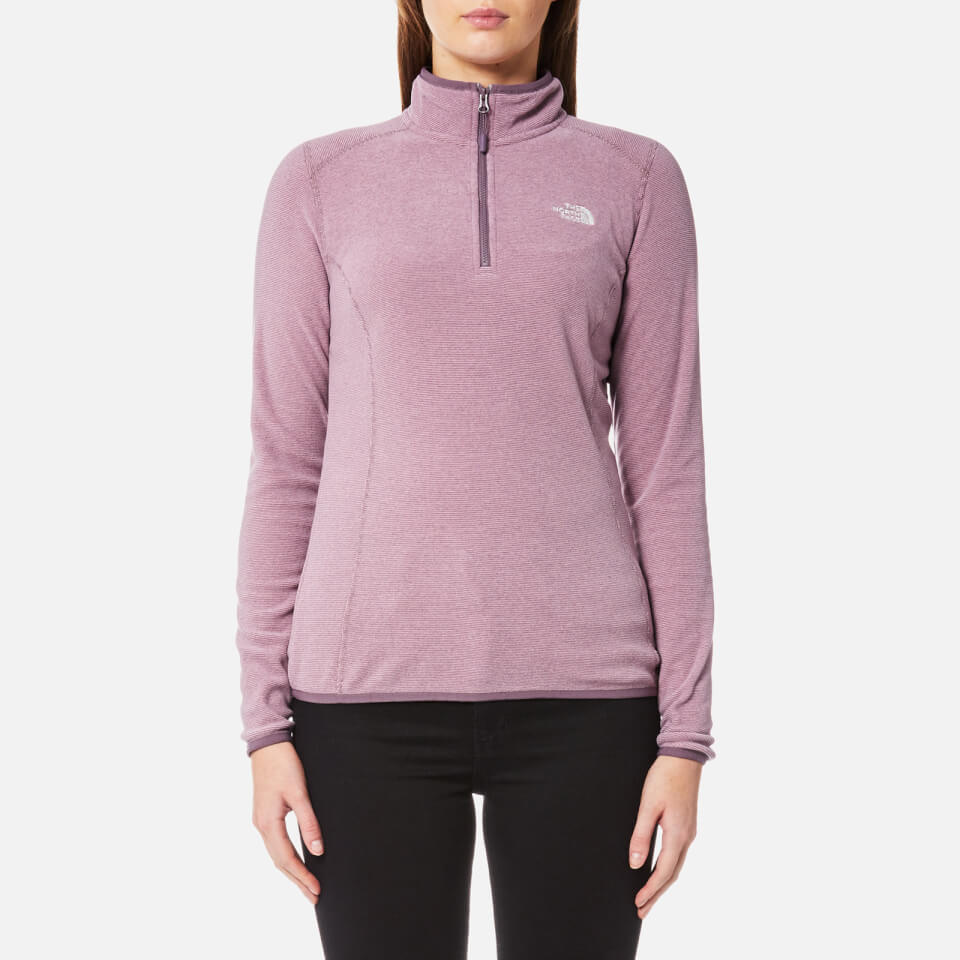 The North Face Women's 100 Glacier 1/4 Zip Fleece Jumper Black Plum