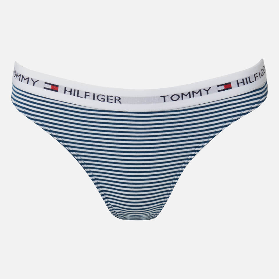 Tommy Hilfiger Women's Striped Thong - Poseidon/White Clothing | TheHut.com