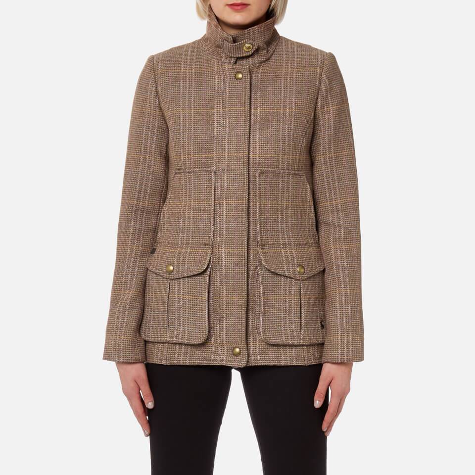 Joules Women's Fieldcoat Tweed Coat Mr. Toad Brown Womens Clothing