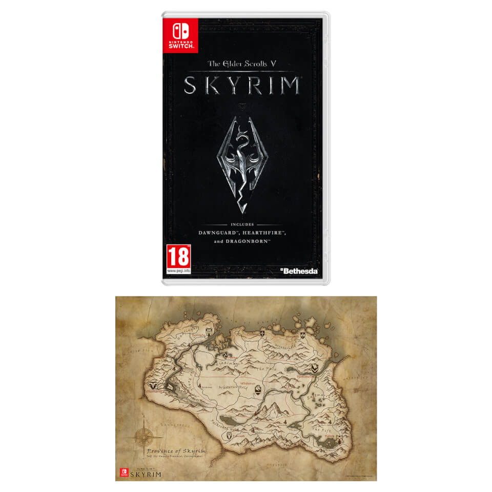 The Elder Scrolls V Skyrim + Map of Skyrim Poster Nintendo Official UK Store