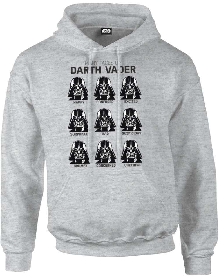 Star Wars Many Faces Of Darth Vader Pullover Hoodie - Grey ...