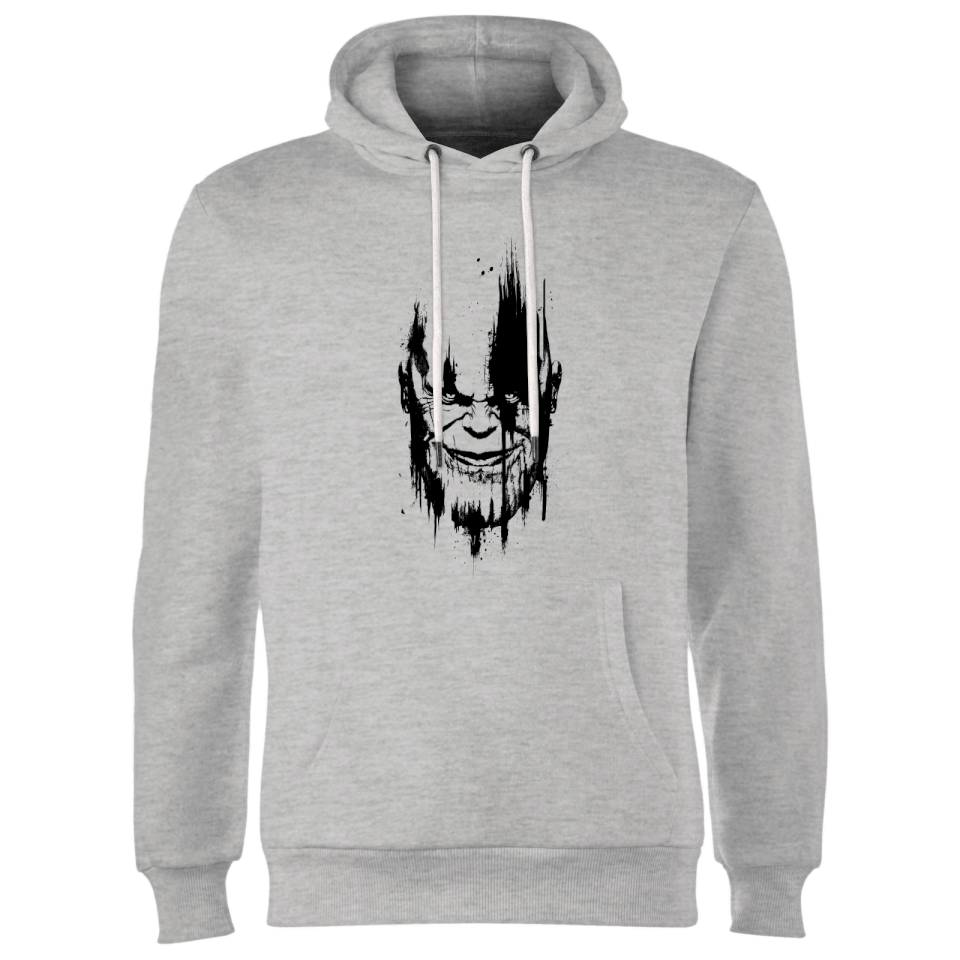 Marvel Avengers Infinity War Thanos Face Hoodie Grey Clothing