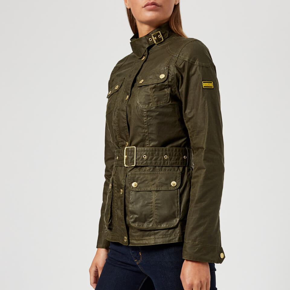 barbour international wax jacket womens